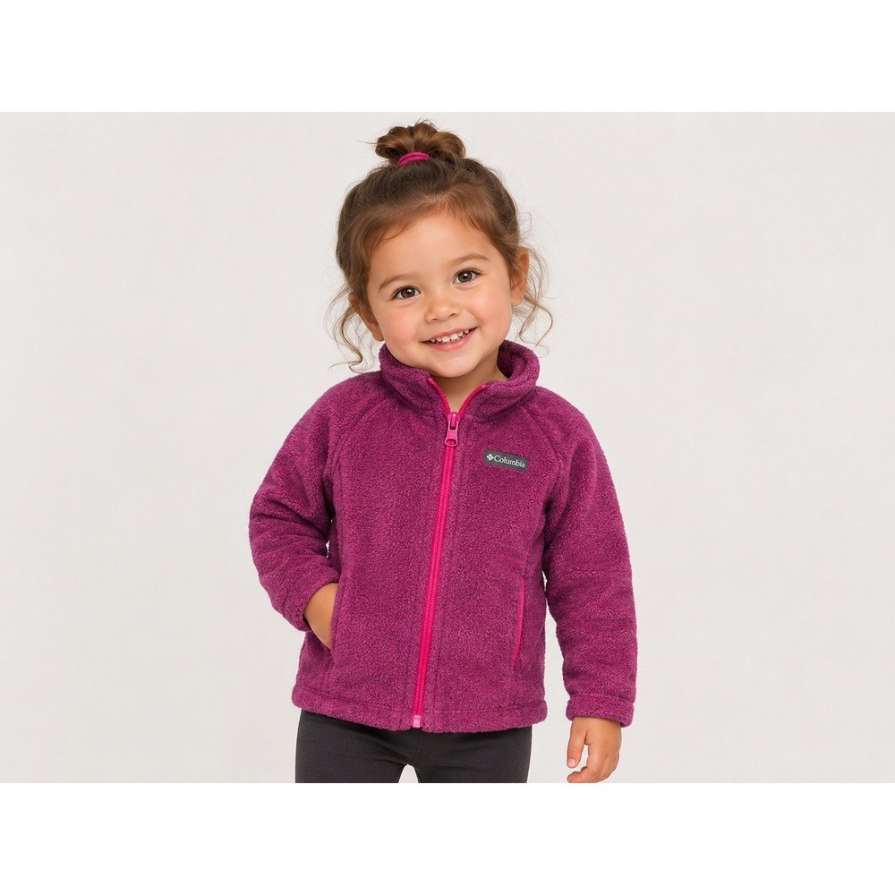 Columbia Sportswear Burgundy Toddler Sweater Jacket Zip Up Jacket  12-18 Months